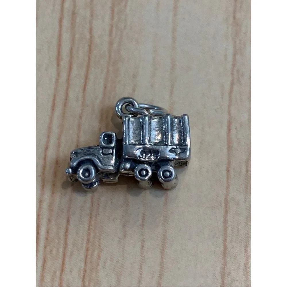 .925 Military Truck Sterling Silver Jewelry Charm
